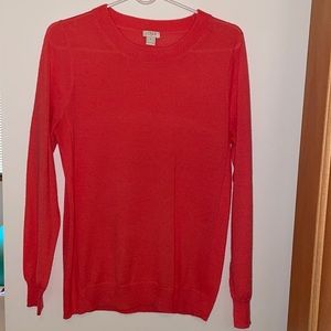 J crew womens thin sweater bright orange size medium M